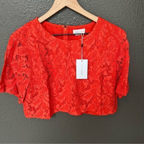 NWT Revolve x Lovers & Friends Raine Crop Top in Deep Coral | Size XL - Picture 4 of 11